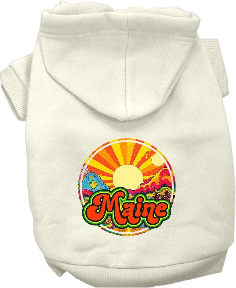 Pet Dog & Cat Screen Printed Hoodie for Small to Medium Pets (Sizes XS-XL), "Maine Mellow Mountain"