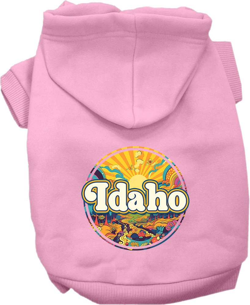 Pet Dog & Cat Screen Printed Hoodie for Medium to Large Pets (Sizes 2XL-6XL), "Idaho Trippy Peaks"