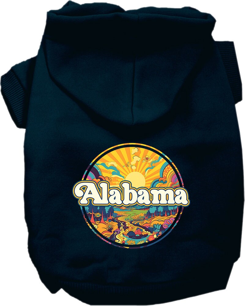 Pet Dog & Cat Screen Printed Hoodie for Small to Medium Pets (Sizes XS-XL), "Alabama Trippy Peaks"