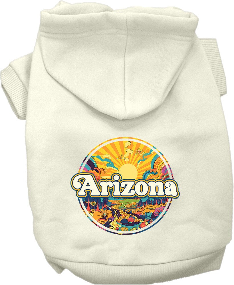 Pet Dog & Cat Screen Printed Hoodie for Medium to Large Pets (Sizes 2XL-6XL), "Arizona Trippy Peaks"