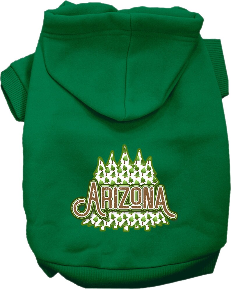 Pet Dog & Cat Screen Printed Hoodie for Small to Medium Pets (Sizes XS-XL), "Arizona Woodland Trees"