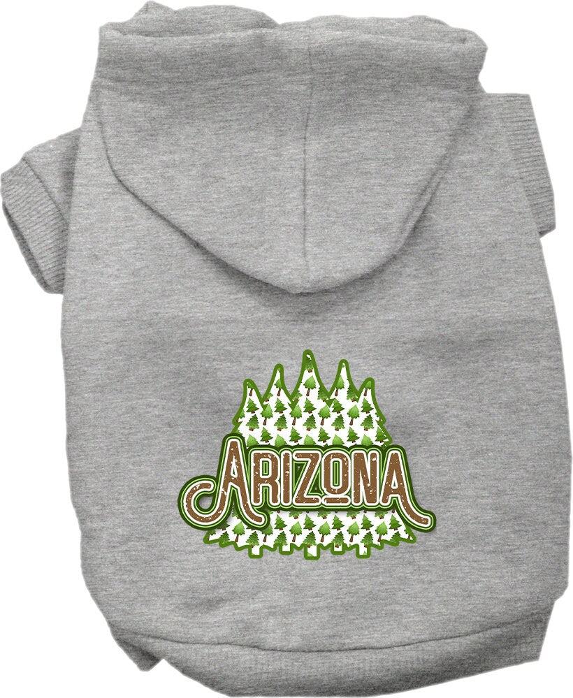 Pet Dog & Cat Screen Printed Hoodie for Small to Medium Pets (Sizes XS-XL), "Arizona Woodland Trees"