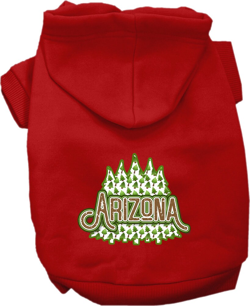 Pet Dog & Cat Screen Printed Hoodie for Small to Medium Pets (Sizes XS-XL), "Arizona Woodland Trees"