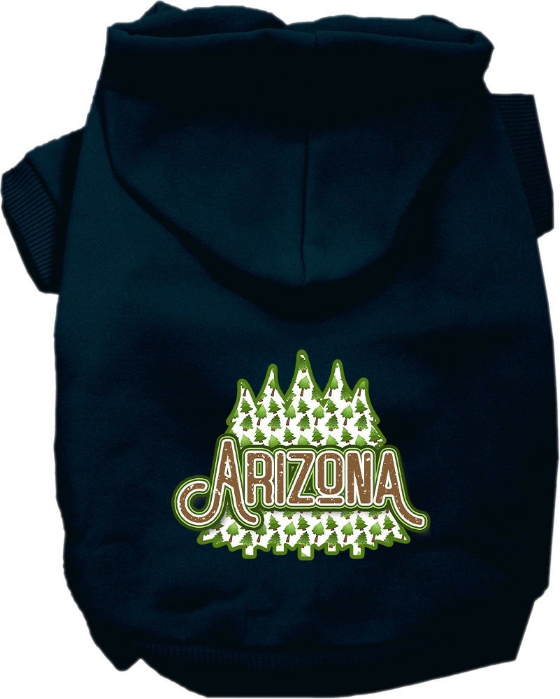 Pet Dog & Cat Screen Printed Hoodie for Medium to Large Pets (Sizes 2XL-6XL), "Arizona Woodland Trees"