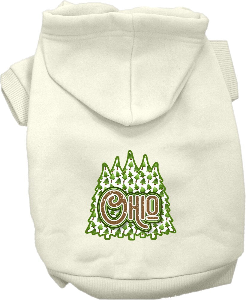 Pet Dog & Cat Screen Printed Hoodie for Medium to Large Pets (Sizes 2XL-6XL), "Ohio Woodland Trees"