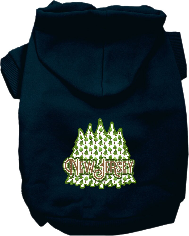 Pet Dog & Cat Screen Printed Hoodie for Medium to Large Pets (Sizes 2XL-6XL), "New Jersey Woodland Trees"