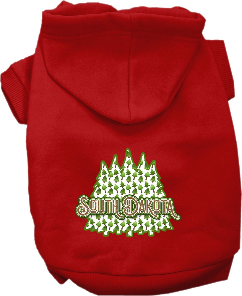 Pet Dog & Cat Screen Printed Hoodie for Medium to Large Pets (Sizes 2XL-6XL), "South Dakota Woodland Trees"