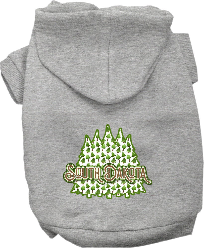 Pet Dog & Cat Screen Printed Hoodie for Medium to Large Pets (Sizes 2XL-6XL), "South Dakota Woodland Trees"