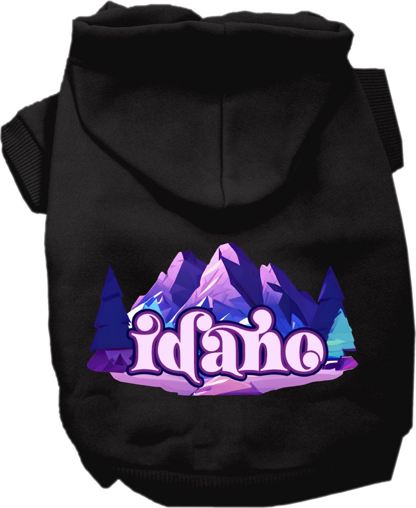 Pet Dog & Cat Screen Printed Hoodie for Small to Medium Pets (Sizes XS-XL), "Idaho Alpine Pawscape"