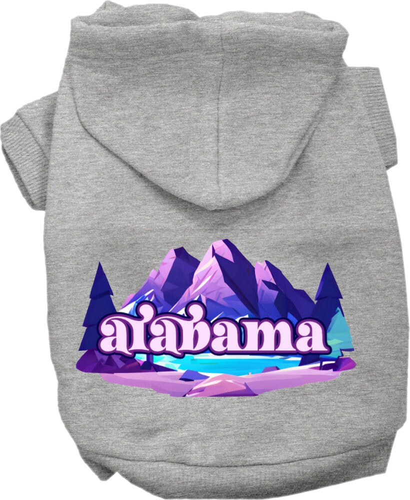 Pet Dog & Cat Screen Printed Hoodie for Small to Medium Pets (Sizes XS-XL), "Alabama Alpine Pawscape"