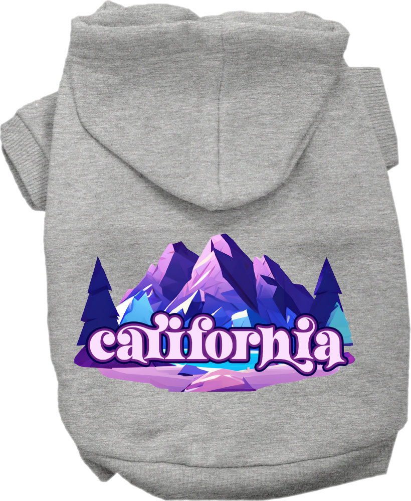 Pet Dog & Cat Screen Printed Hoodie for Medium to Large Pets (Sizes 2XL-6XL), "California Alpine Pawscape"