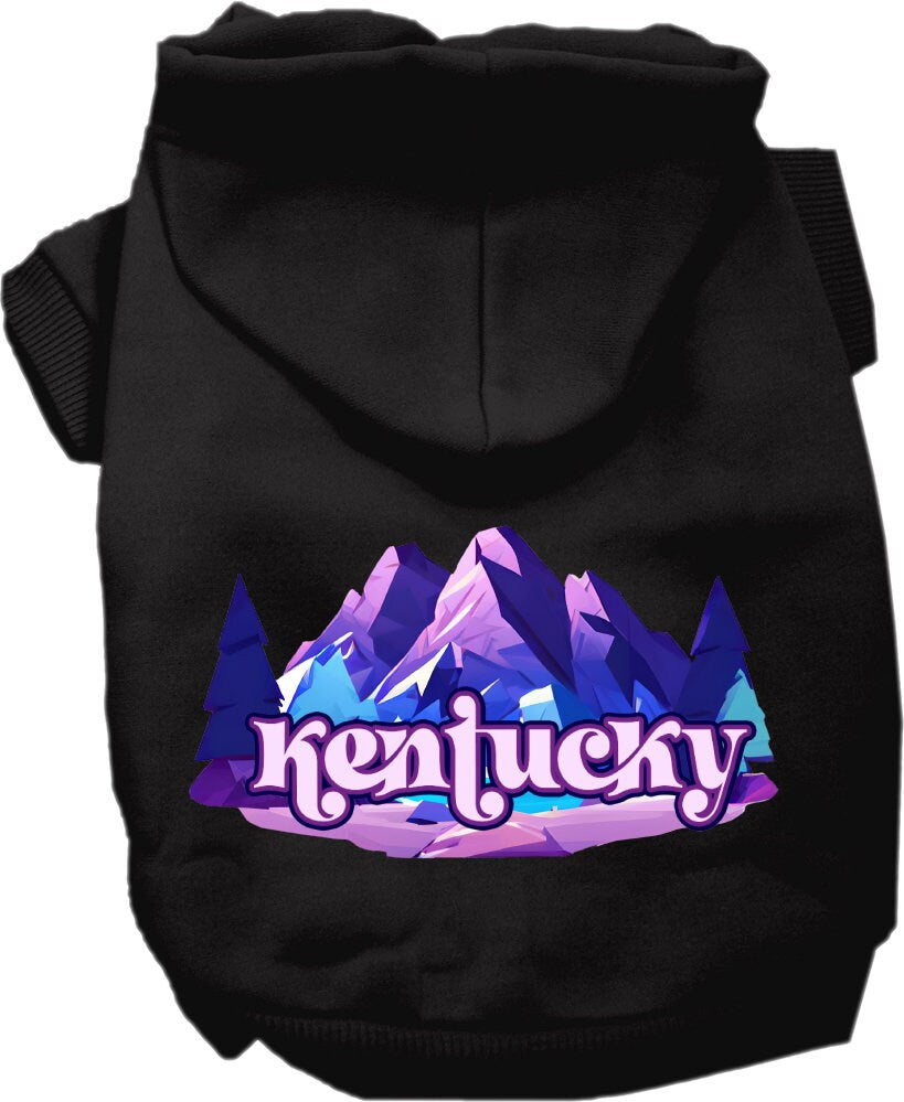 Pet Dog & Cat Screen Printed Hoodie for Small to Medium Pets (Sizes XS-XL), "Kentucky Alpine Pawscape"