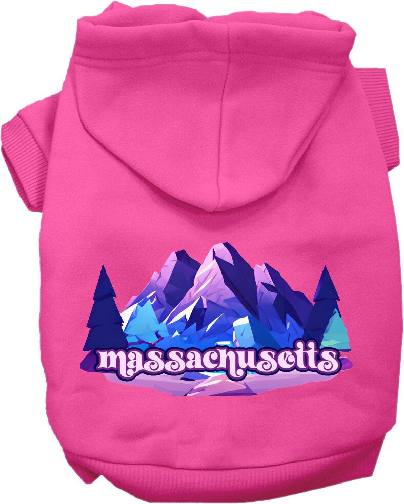 Pet Dog & Cat Screen Printed Hoodie for Medium to Large Pets (Sizes 2XL-6XL), "Massachusetts Alpine Pawscape"