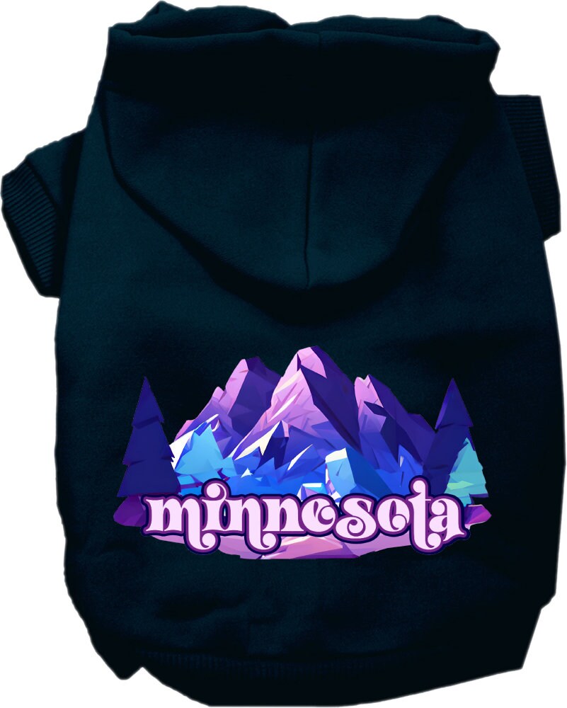 Pet Dog & Cat Screen Printed Hoodie for Medium to Large Pets (Sizes 2XL-6XL), "Minnesota Alpine Pawscape"