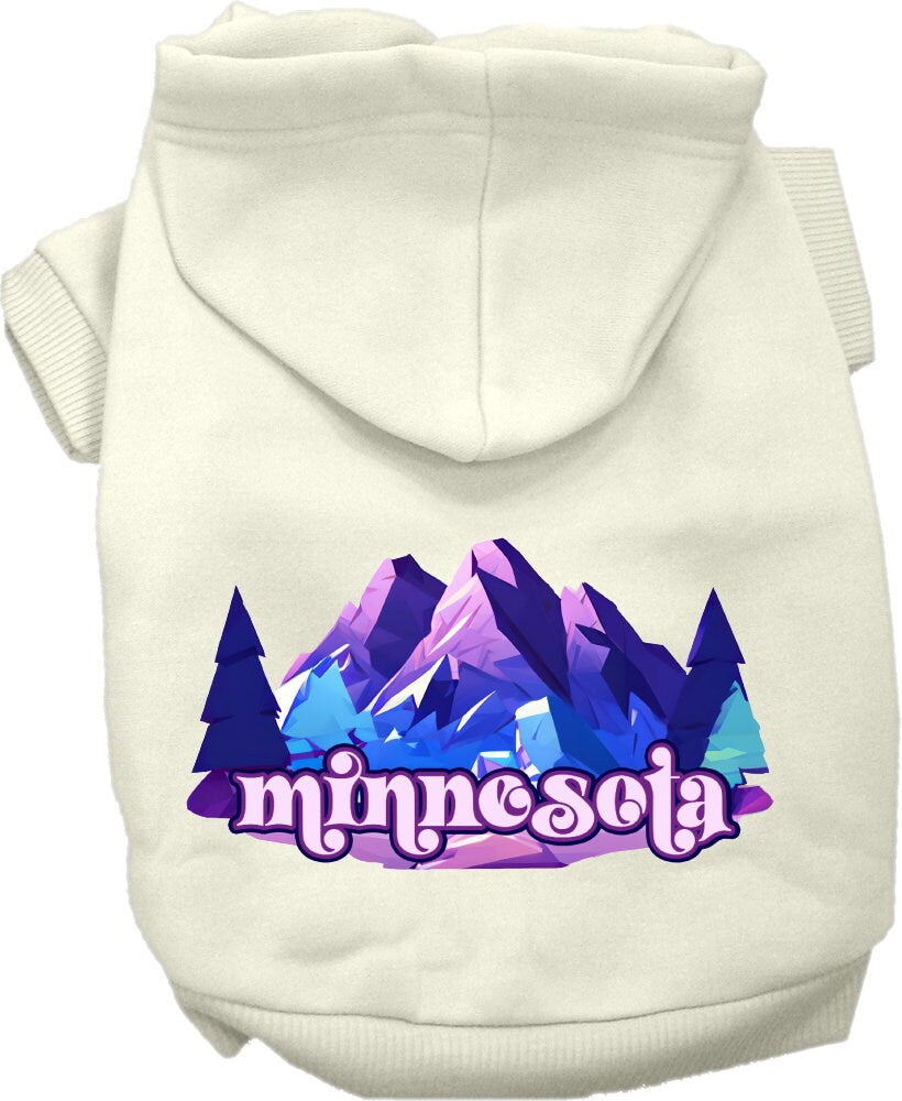 Pet Dog & Cat Screen Printed Hoodie for Medium to Large Pets (Sizes 2XL-6XL), "Minnesota Alpine Pawscape"