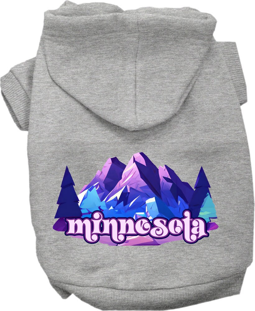 Pet Dog & Cat Screen Printed Hoodie for Medium to Large Pets (Sizes 2XL-6XL), "Minnesota Alpine Pawscape"