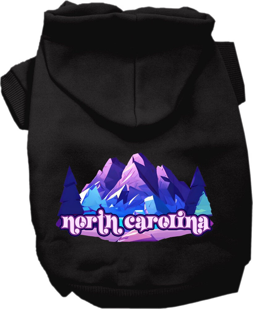 Pet Dog & Cat Screen Printed Hoodie for Medium to Large Pets (Sizes 2XL-6XL), "North Carolina Alpine Pawscape"