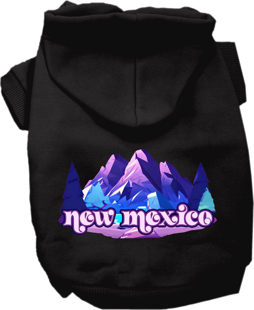 Pet Dog & Cat Screen Printed Hoodie for Medium to Large Pets (Sizes 2XL-6XL), "New Mexico Alpine Pawscape"