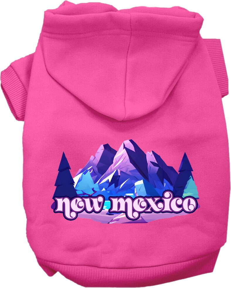 Pet Dog & Cat Screen Printed Hoodie for Medium to Large Pets (Sizes 2XL-6XL), "New Mexico Alpine Pawscape"