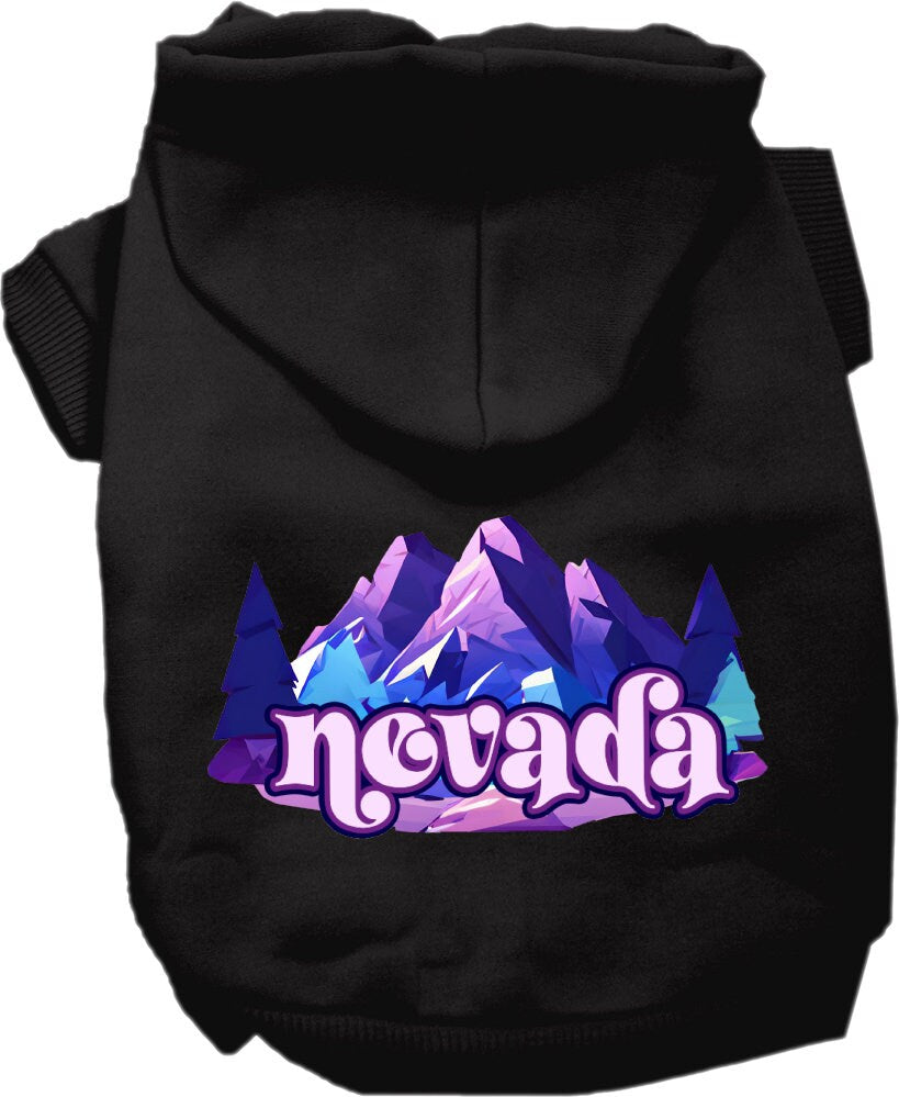 Pet Dog & Cat Screen Printed Hoodie for Medium to Large Pets (Sizes 2XL-6XL), "Nevada Alpine Pawscape"