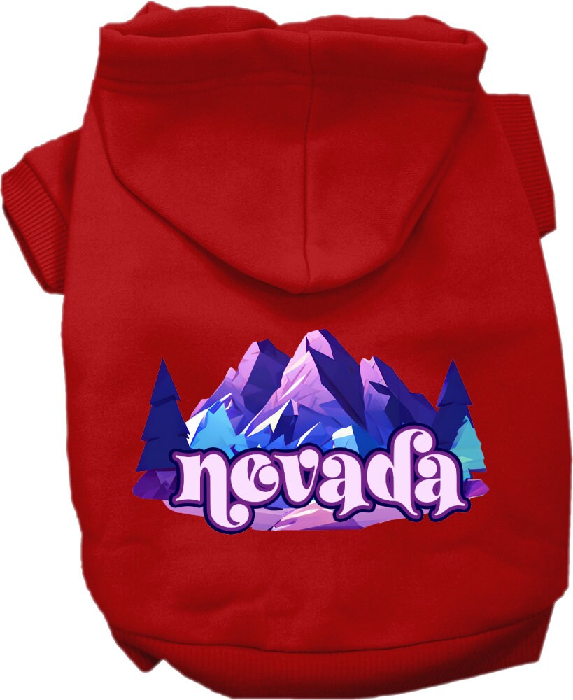 Pet Dog & Cat Screen Printed Hoodie for Medium to Large Pets (Sizes 2XL-6XL), "Nevada Alpine Pawscape"