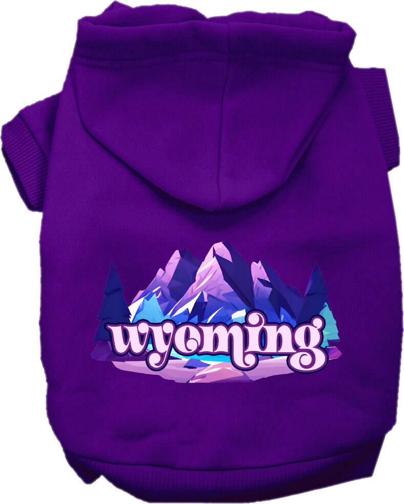 Pet Dog & Cat Screen Printed Hoodie for Medium to Large Pets (Sizes 2XL-6XL), "Wyoming Alpine Pawscape"