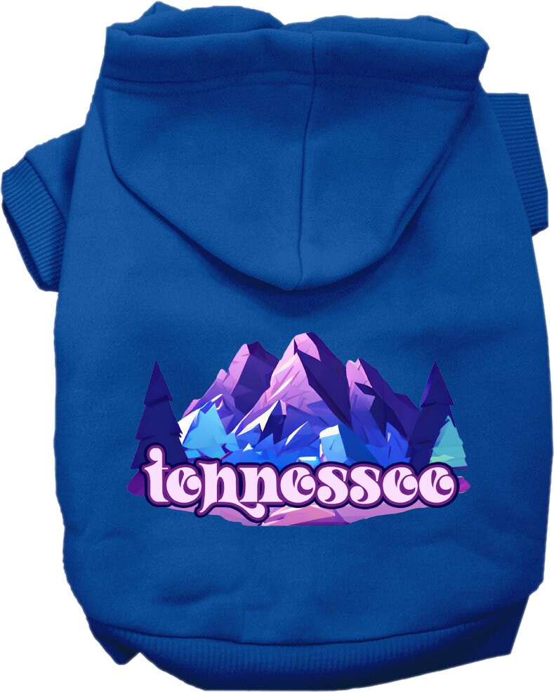 Pet Dog & Cat Screen Printed Hoodie for Medium to Large Pets (Sizes 2XL-6XL), "Tennessee Alpine Pawscape"