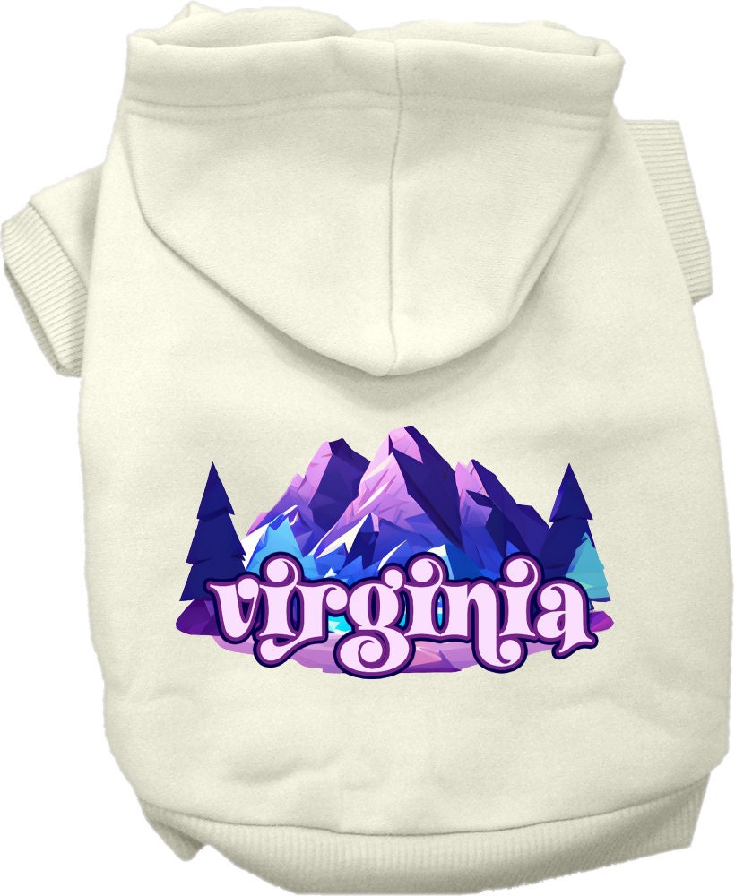 Pet Dog & Cat Screen Printed Hoodie for Medium to Large Pets (Sizes 2XL-6XL), "Virginia Alpine Pawscape"