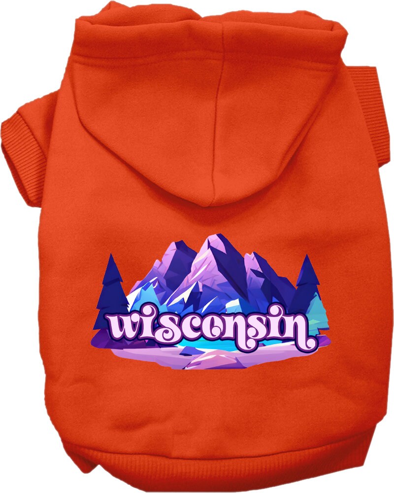 Pet Dog & Cat Screen Printed Hoodie for Medium to Large Pets (Sizes 2XL-6XL), "Wisconsin Alpine Pawscape"