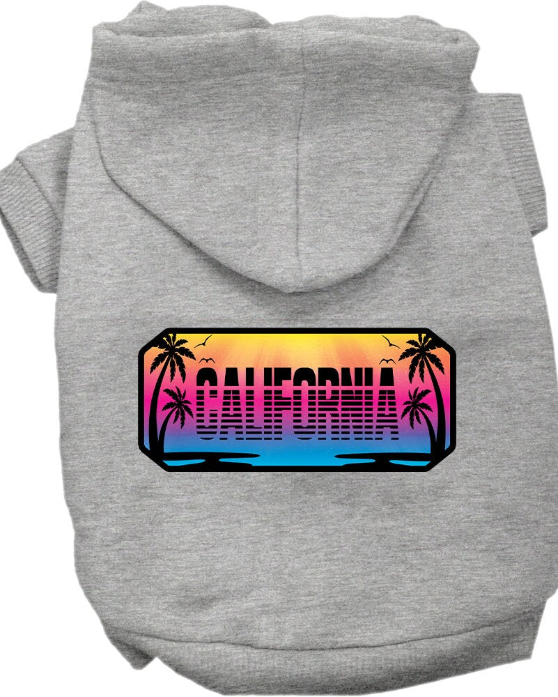 Pet Dog & Cat Screen Printed Hoodie for Small to Medium Pets (Sizes XS-XL), "California Beach Shades"