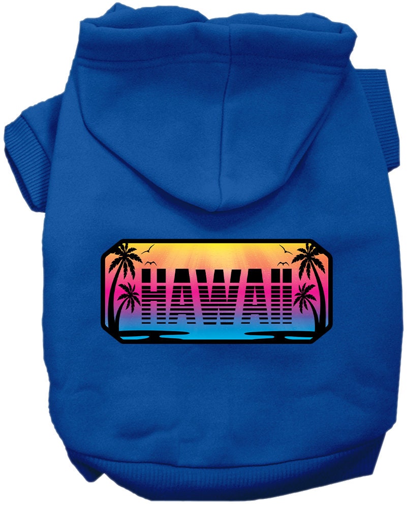 Pet Dog & Cat Screen Printed Hoodie for Small to Medium Pets (Sizes XS-XL), "Hawaii Beach Shades"