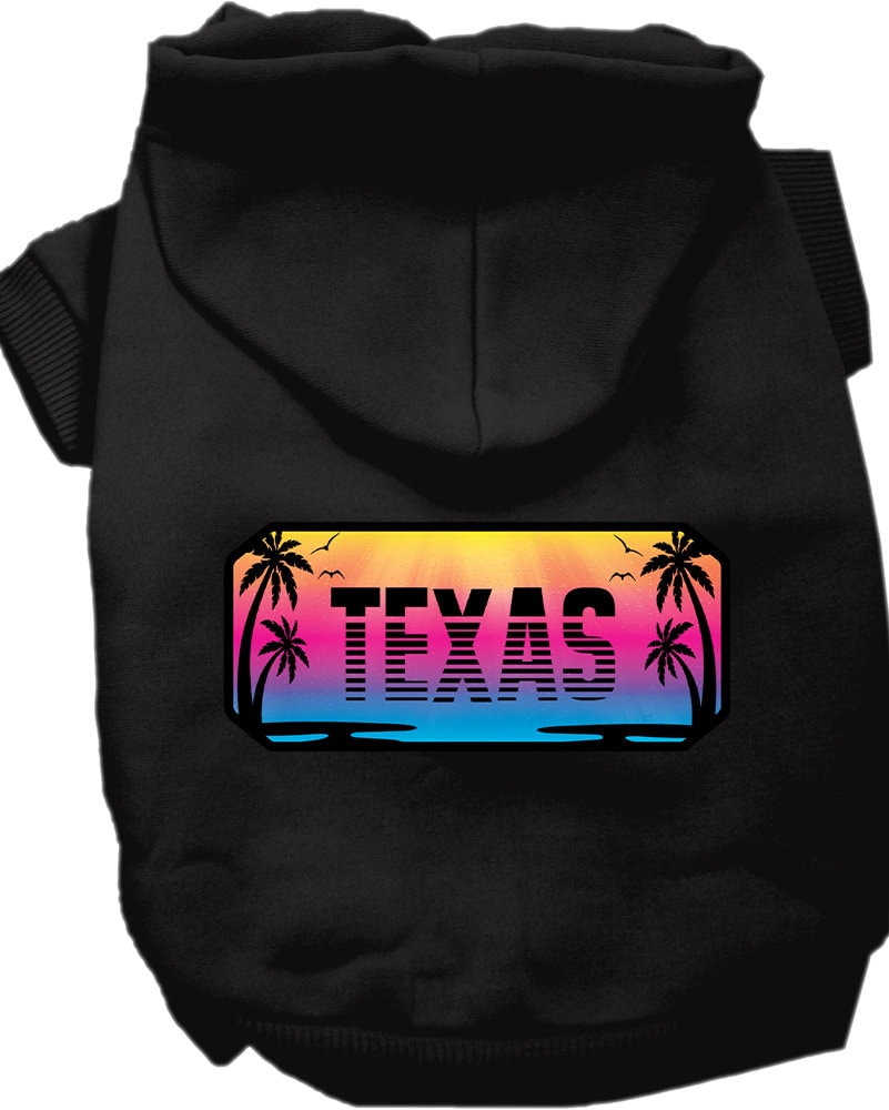 Pet Dog & Cat Screen Printed Hoodie for Medium to Large Pets (Sizes 2XL-6XL), "Texas Beach Shades"