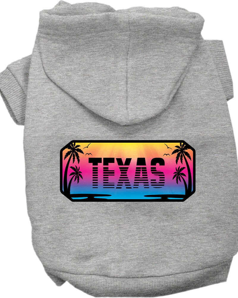 Pet Dog & Cat Screen Printed Hoodie for Medium to Large Pets (Sizes 2XL-6XL), "Texas Beach Shades"