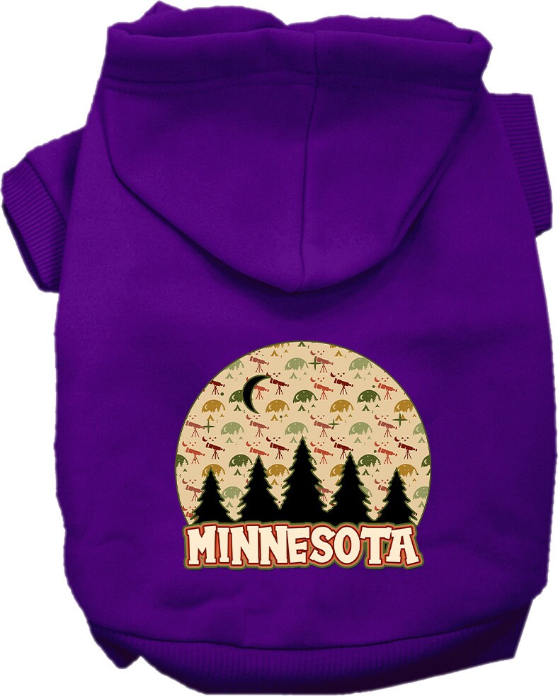 Pet Dog & Cat Screen Printed Hoodie for Medium to Large Pets (Sizes 2XL-6XL), "Minnesota Under The Stars"