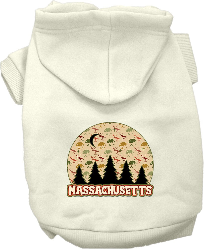 Pet Dog & Cat Screen Printed Hoodie for Medium to Large Pets (Sizes 2XL-6XL), "Massachusetts Under The Stars"