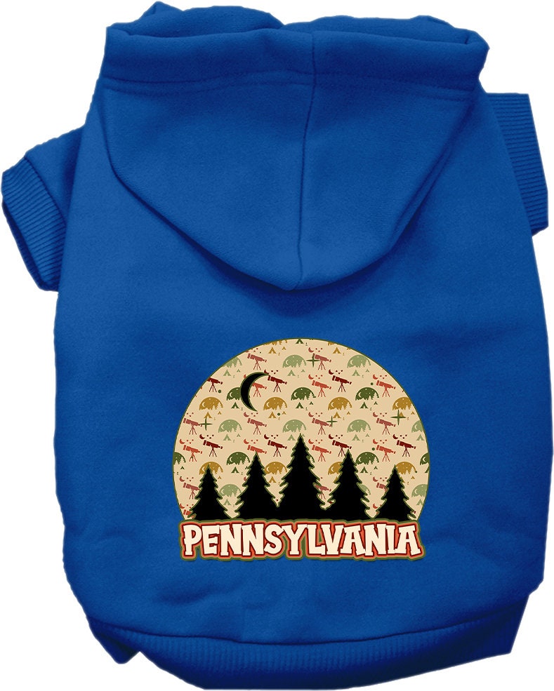 Pet Dog & Cat Screen Printed Hoodie for Medium to Large Pets (Sizes 2XL-6XL), "Pennsylvania Under The Stars"