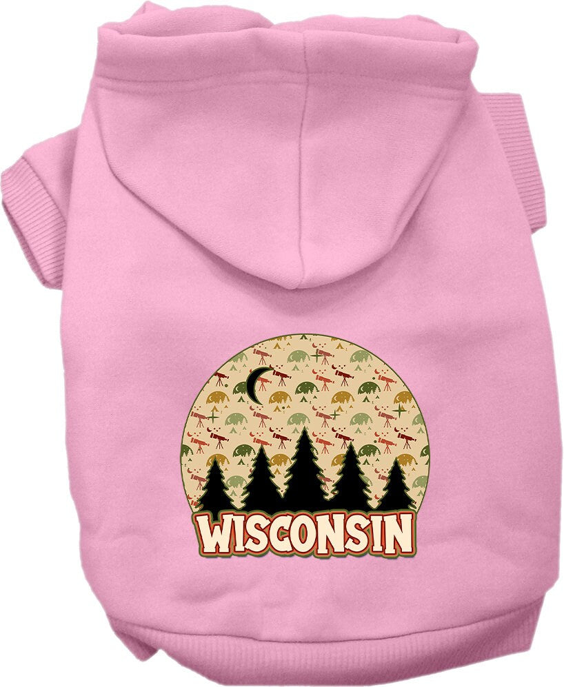 Pet Dog & Cat Screen Printed Hoodie for Medium to Large Pets (Sizes 2XL-6XL), "Wisconsin Under The Stars"