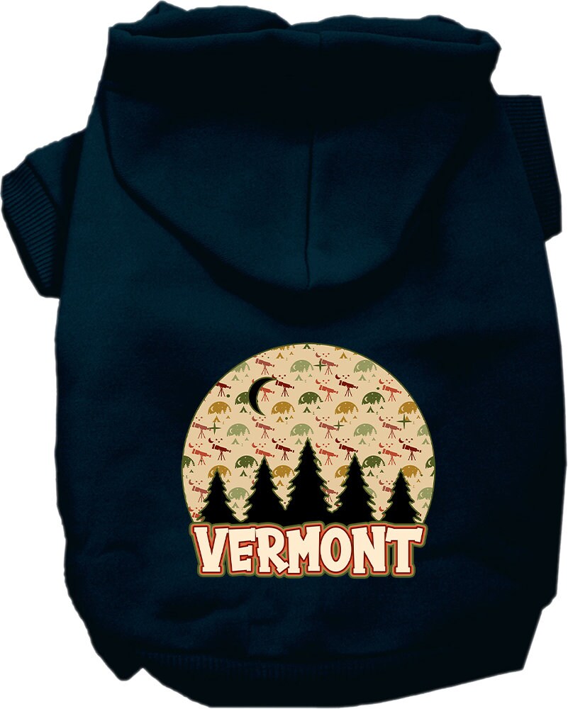 Pet Dog & Cat Screen Printed Hoodie for Medium to Large Pets (Sizes 2XL-6XL), "Vermont Under The Stars"