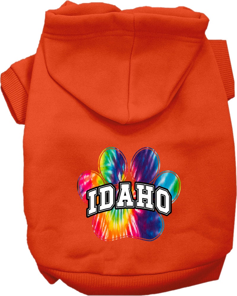 Pet Dog & Cat Screen Printed Hoodie for Small to Medium Pets (Sizes XS-XL), "Idaho Bright Tie Dye"