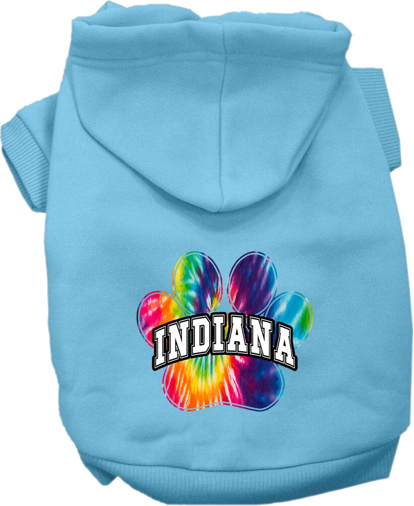 Pet Dog & Cat Screen Printed Hoodie for Medium to Large Pets (Sizes 2XL-6XL), "Indiana Bright Tie Dye"