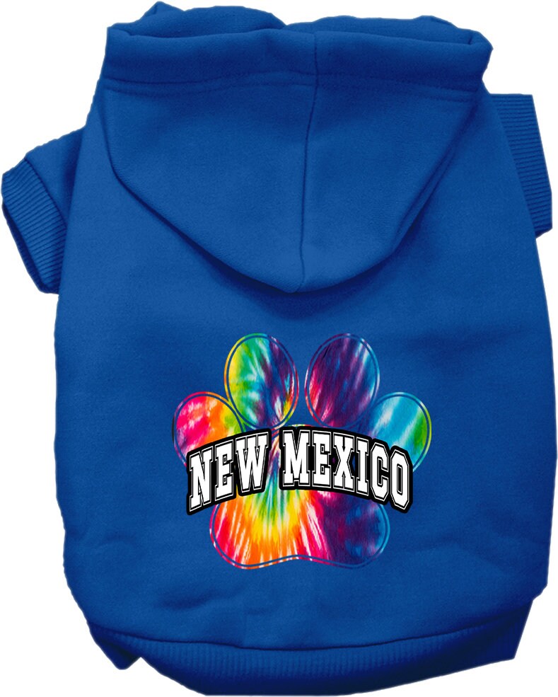 Pet Dog & Cat Screen Printed Hoodie for Medium to Large Pets (Sizes 2XL-6XL), "New Mexico Bright Tie Dye"