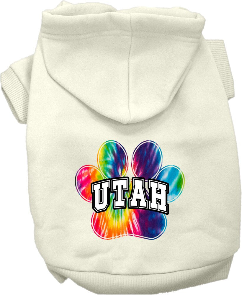 Pet Dog & Cat Screen Printed Hoodie for Medium to Large Pets (Sizes 2XL-6XL), "Utah Bright Tie Dye"