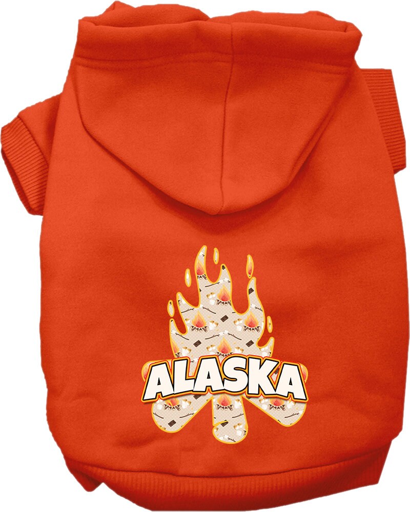 Pet Dog & Cat Screen Printed Hoodie for Small to Medium Pets (Sizes XS-XL), "Alaska Around The Campfire"