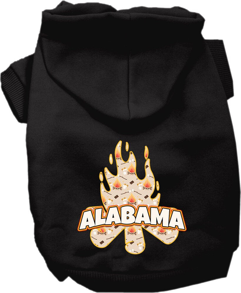 Pet Dog & Cat Screen Printed Hoodie for Small to Medium Pets (Sizes XS-XL), "Alabama Around The Campfire"