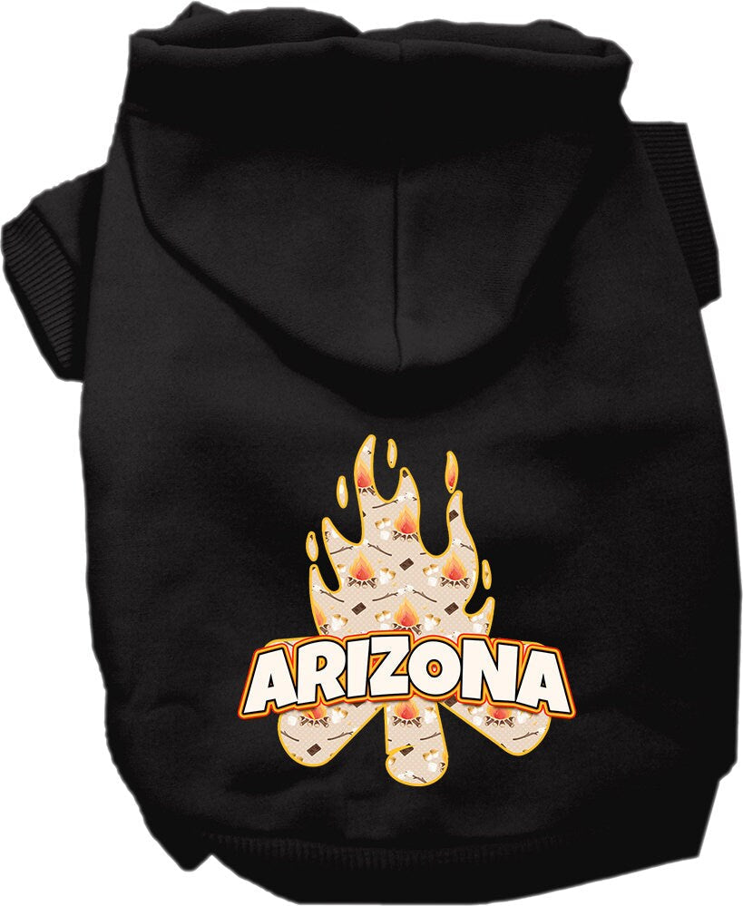 Pet Dog & Cat Screen Printed Hoodie for Medium to Large Pets (Sizes 2XL-6XL), "Arizona Around The Campfire"