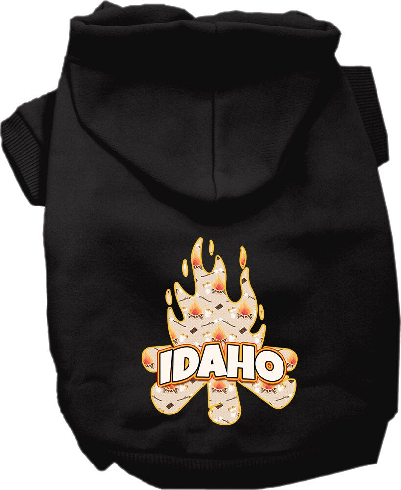 Pet Dog & Cat Screen Printed Hoodie for Medium to Large Pets (Sizes 2XL-6XL), "Idaho Around The Campfire"