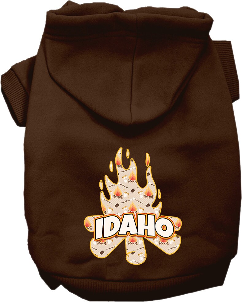 Pet Dog & Cat Screen Printed Hoodie for Medium to Large Pets (Sizes 2XL-6XL), "Idaho Around The Campfire"