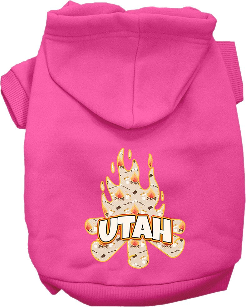 Pet Dog & Cat Screen Printed Hoodie for Medium to Large Pets (Sizes 2XL-6XL), "Utah Around The Campfire"