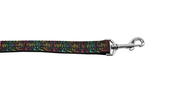 Pet Dog & Cat Nylon Collar or Leash, "Happy Birthday"