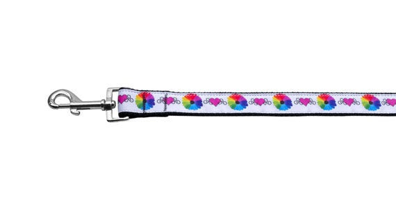 Pet Dog & Cat Nylon Collar or Leash, "Technicolor Love"